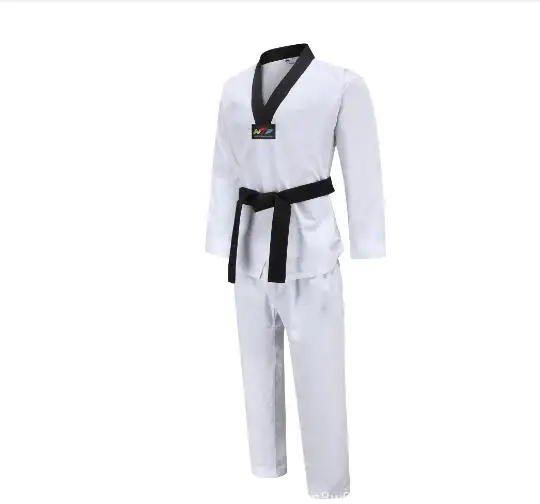 TKD Costumes Clothing White Taekwondo Uniforms WTF Karate Judo Dobok Clothes Children Adult Unisex Long Sleeve Gi Uniform