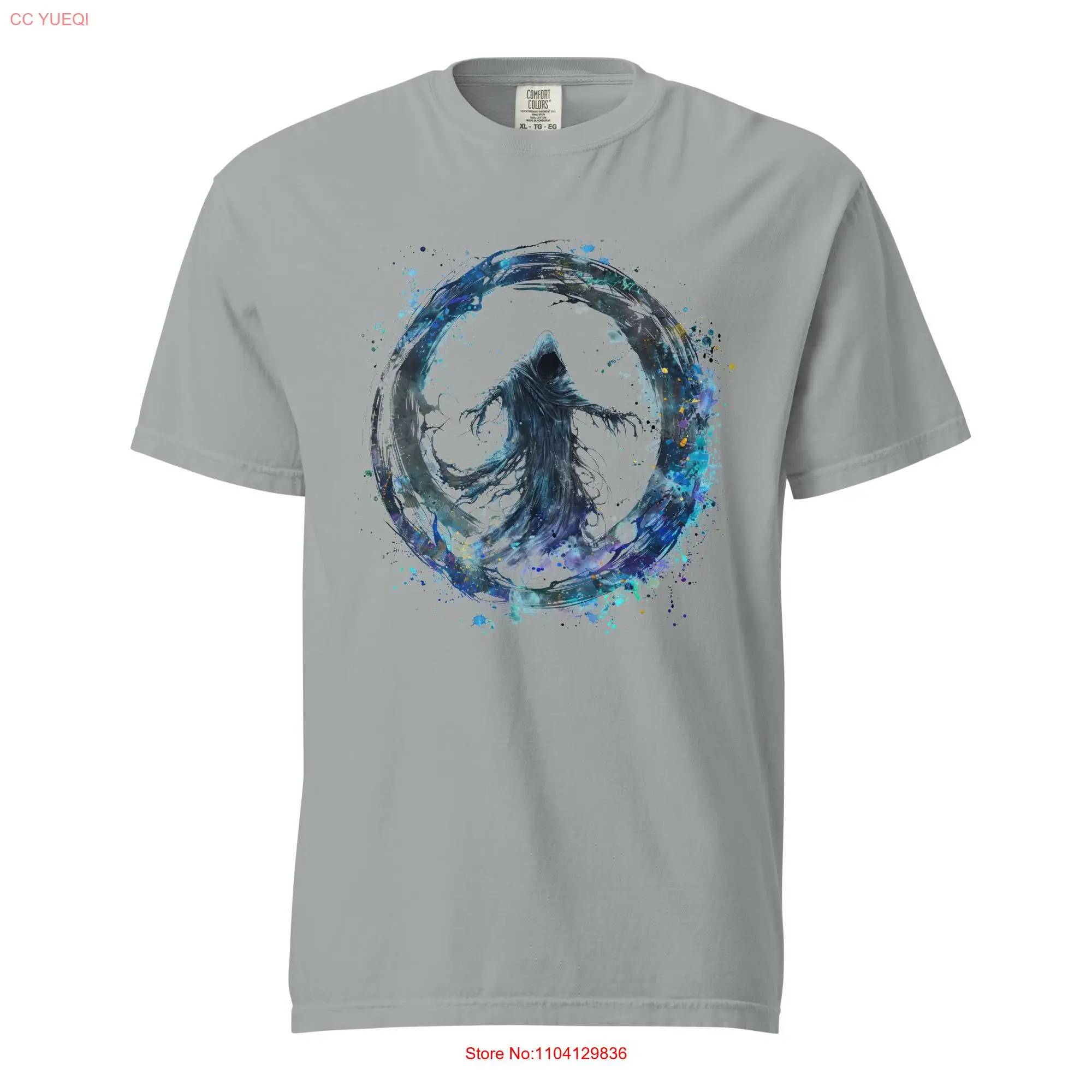 Watercolor Monster Wraith Heavyweight T Shirt long or short sleeves