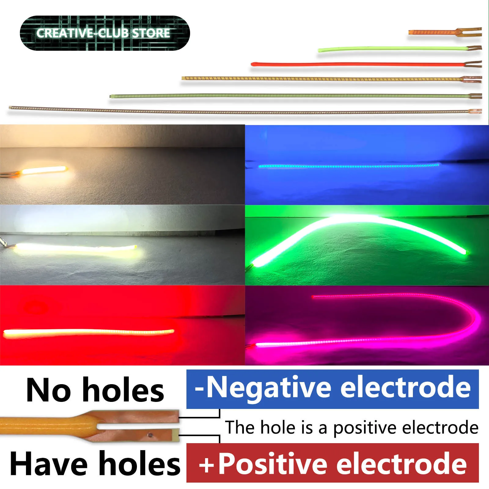 유연한 COB LED 필라멘트, DC3V 램프 액세서리, 다이오드 DIY 부품 핑크, 따뜻한 흰색, 빨간색, 파란색, 녹색, 25mm, 80mm, 110mm, 128mm, 190mm, 300mm