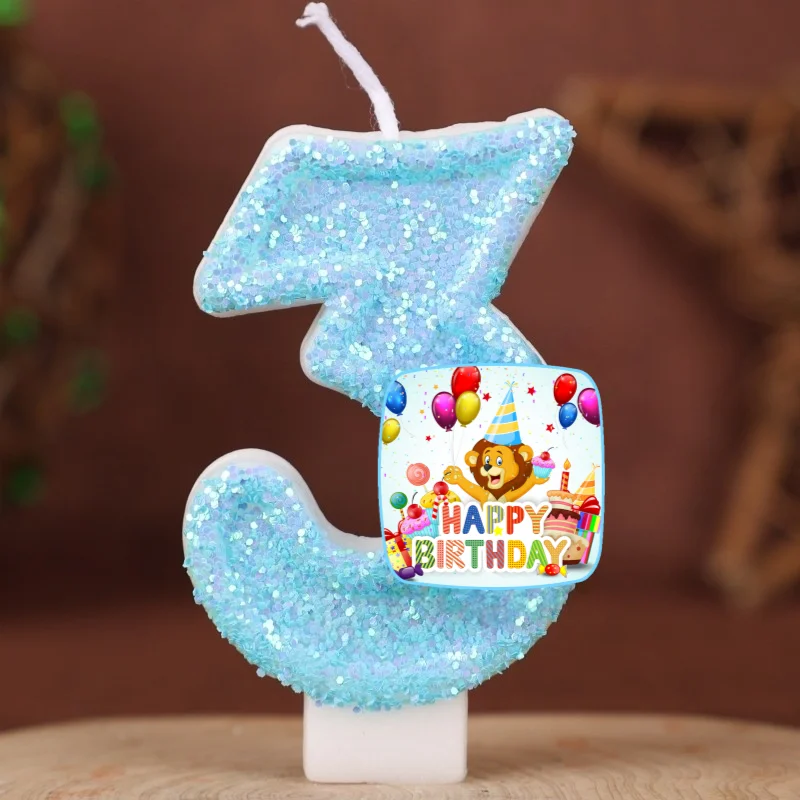 Happy Birthday Cake Topper Decorated Digital Lion Animal Candle Children's Delicate 0-9 Number Candle Party Decor Gift Boy Girl - view 4