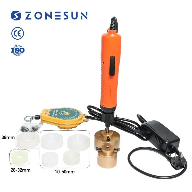 

ZONESUN ZS-XG60E Hand-Held Electric Small Manual Bottle Capping Machine for Plastic Caps Manual Plastic Bottle Capping Machine