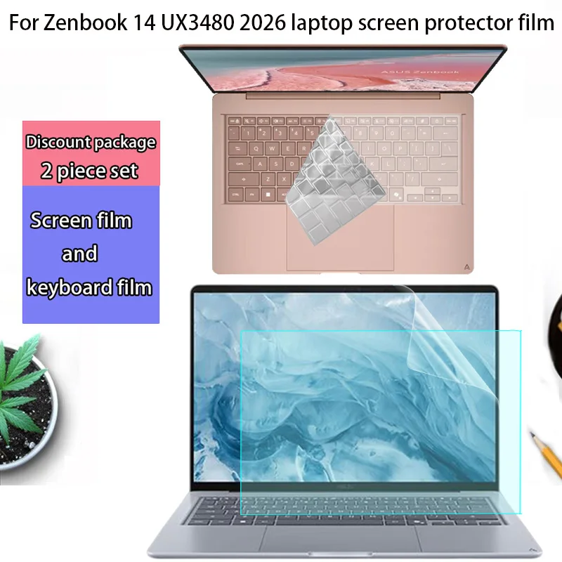 For ASUS Zenbook 14 UX3480 2026 HD Screen Protector Keyboard Film 14-inch Notebook Anti-Reflective Privacy Protective Film