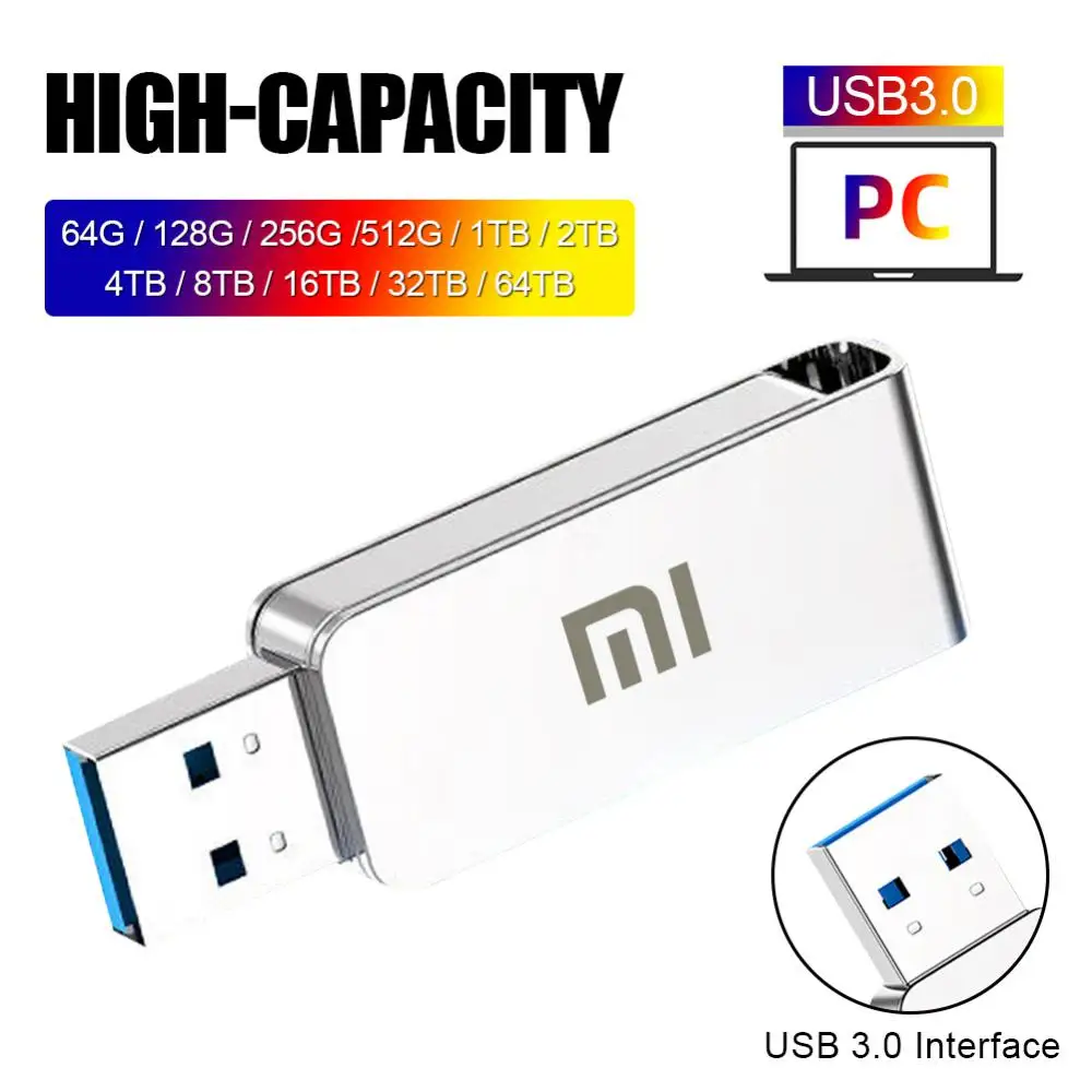 Xiaomi 16TB 3.0 USB Flash Drive Metal High-Speed Pen Drive 2TB 512GB Waterproof Type-c Usb PenDrive For Computer Storage Devices