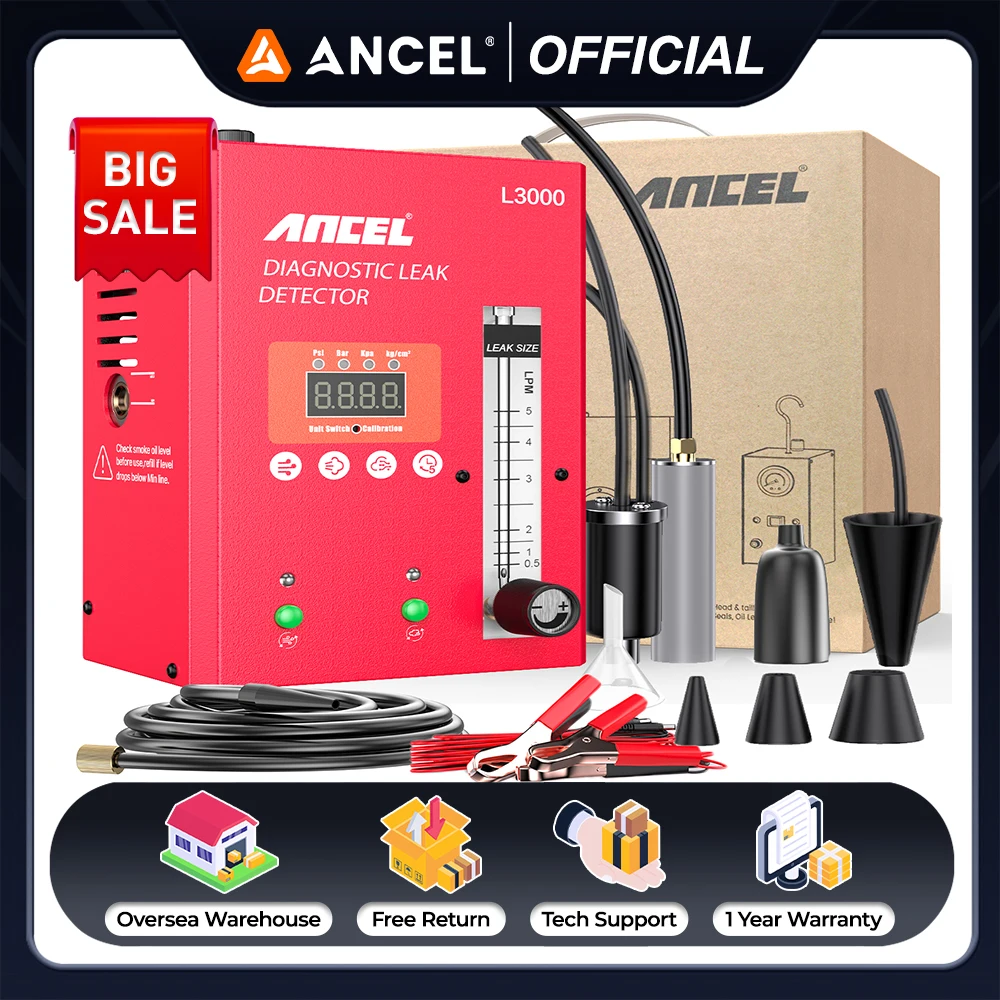 

ANCEL L3000 12V Car Smoke Leak Detector Tester Automotive Pipe EVAP Vacuum Leakage Diagnostic Tool Automotive Smoke Machine