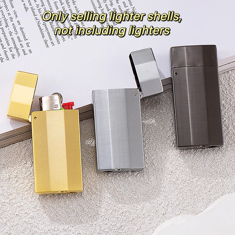 Bic J5 Mini Lighter Shell Zinc Alloy Retro Lighter Bracket Creative Flip Cover Protective Case