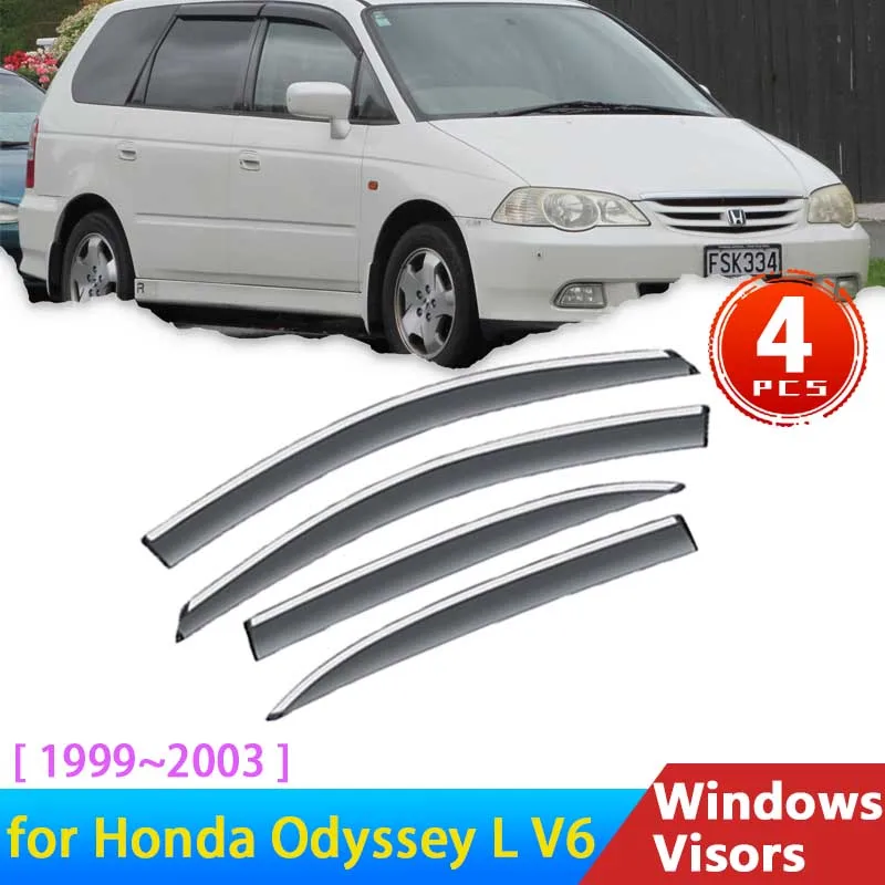 

Deflectors for Honda Odyssey L V6 RA6 7 1999~2003 2002 Accessories Car Window Visors Rain Eyebrow Guards Wind Smoke Windscreens