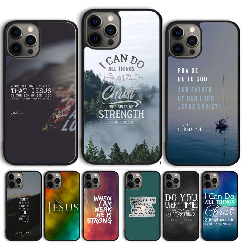 الكتاب المقدس يسوع المسيح المسيحية يقتبس جراب هاتف آيفون 17 الهواء 15 16 غطاء 11 13 14 برو ماكس 12 زائد ماكس Fundas