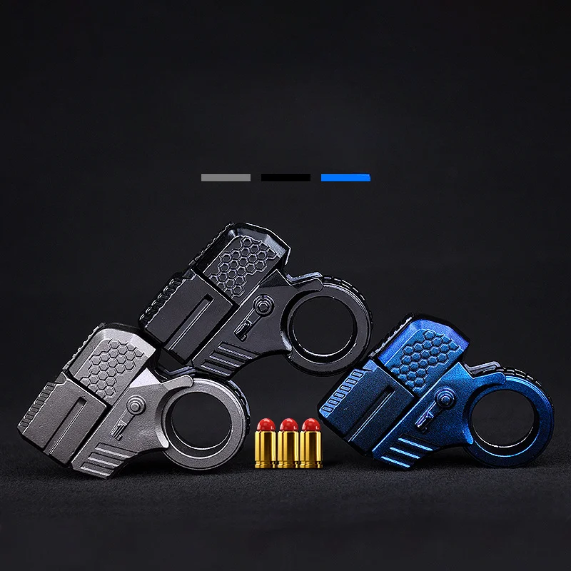 Legering Mini Ring Pistool Model Shell Gooien Zachte Kogel Speelgoed Pistool Decompressie Speelgoed Gouden Vinger Blaster Voor Jongens Volwassenen