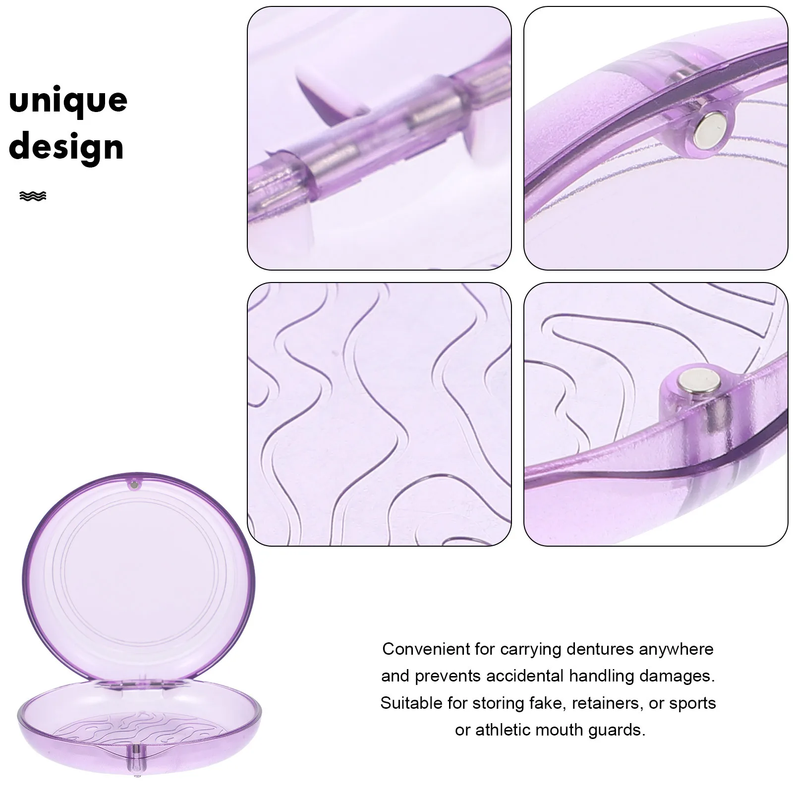 

Convenient Denture Box Retainer Storage Box Travel Case Small Brace Holder Sturdy Wear Resistant Material Denture Container