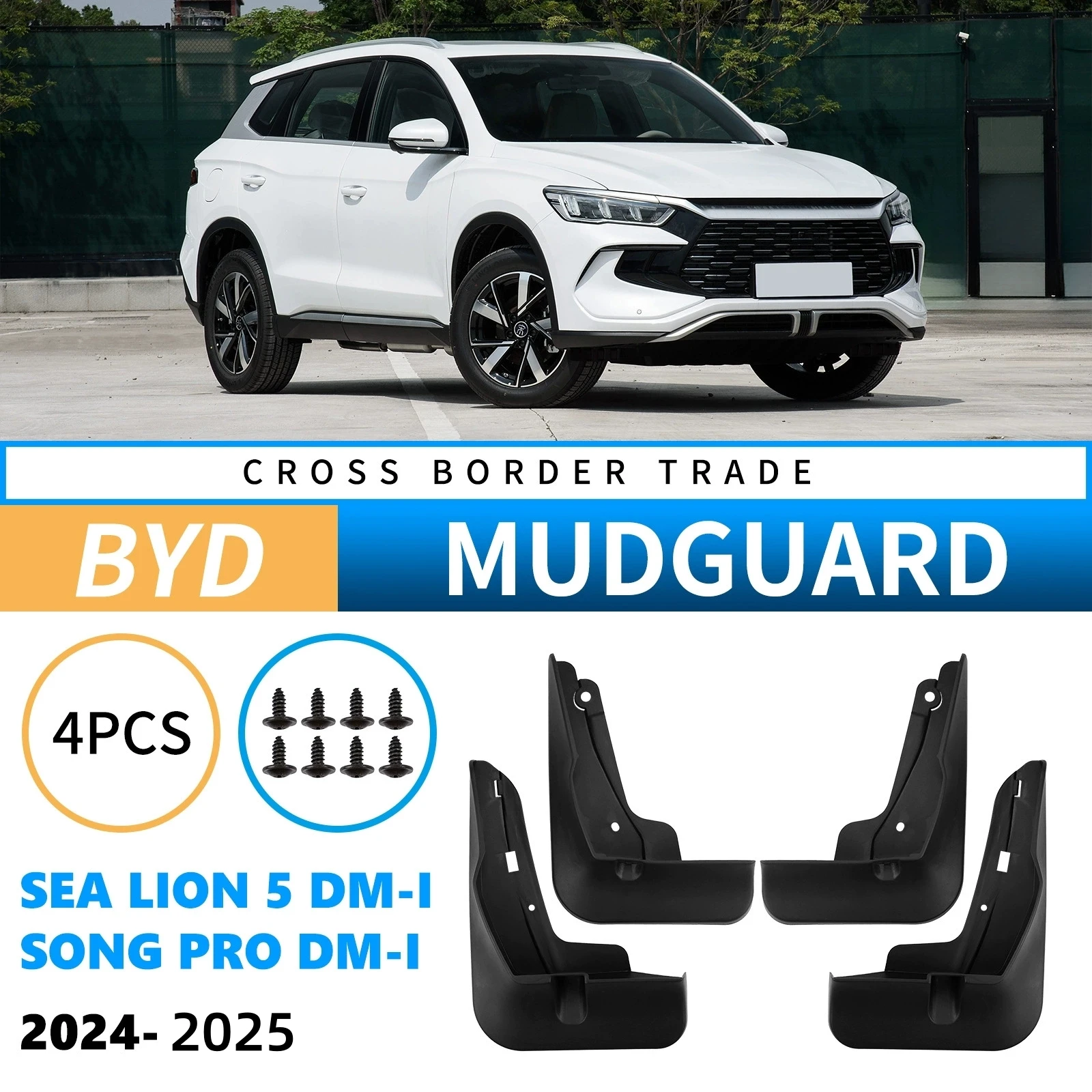 4PCS Front Rear Wheel Mudguards For BYD Song Pro Sea Lion 5 DM-i 2024-2025 Sedan Touring Splash Guards Fender Mud Flaps Car