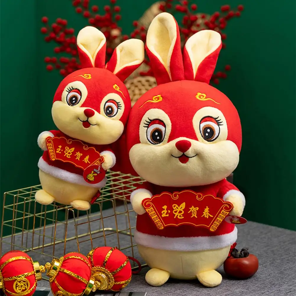 Bunny Plush Toy 22/32/42cm Durable Bunny Doll Adorable  Stuffed Animal New Year Rabbit Doll Plush Toy New Year Gift