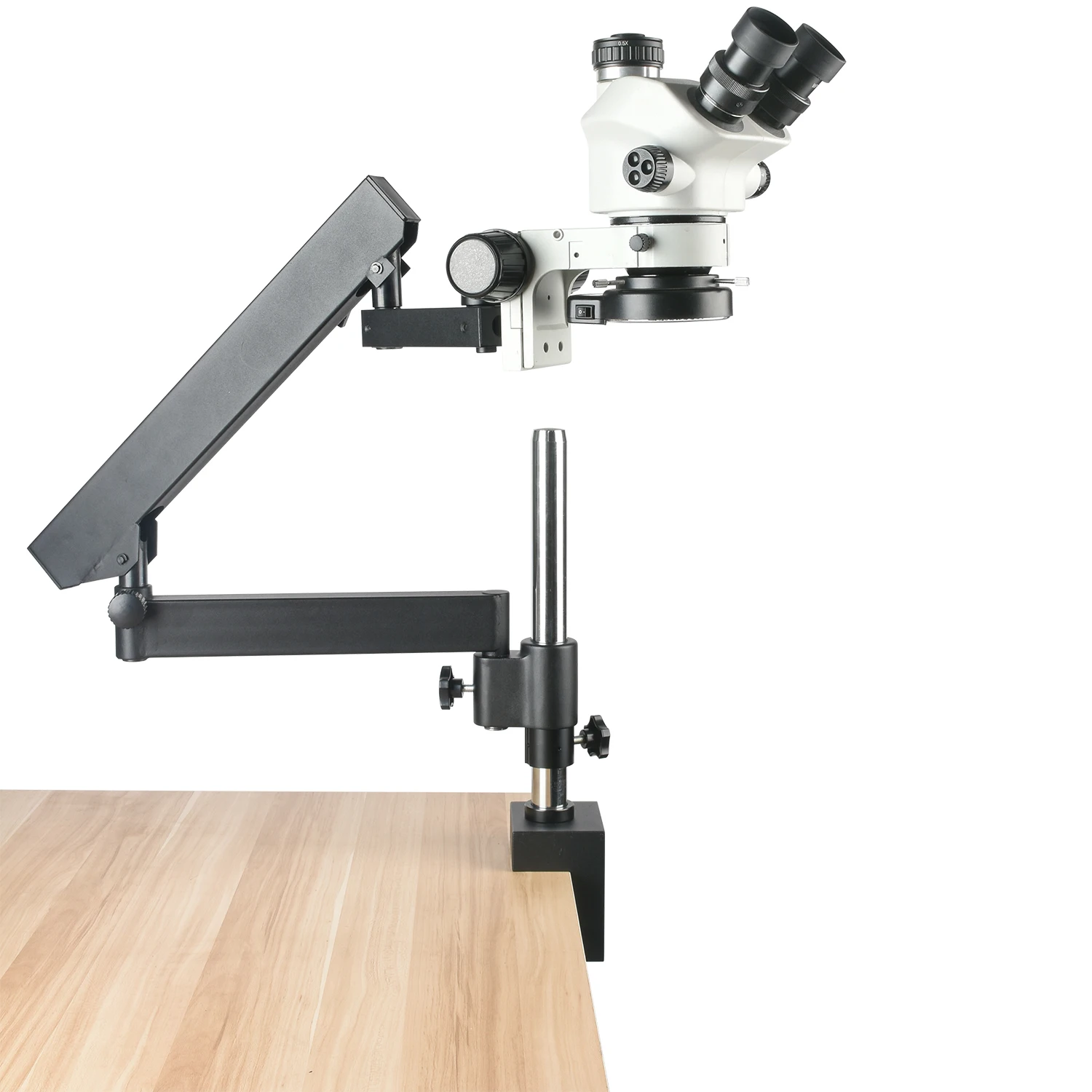 KOPPACE 3.5X–100X Trinocular Stereo Zoom Microscope | Continuous Parfocal System & Articulating Arm for PCB & Phone Repair‌