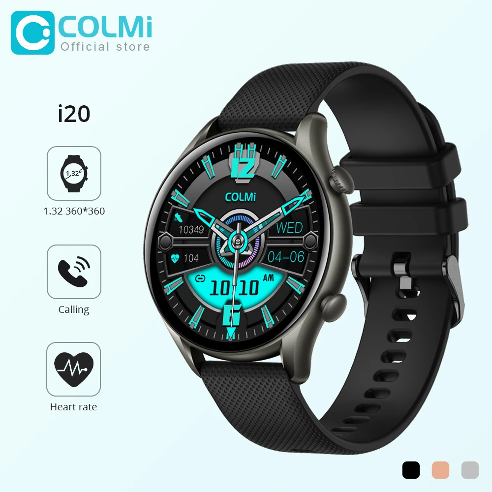 New COLMI i20 Smart Watch Men 1.32 inch 360*360 Screen Bluetooth Call Heart Rate Sleep Fitness Tracker Smartwatch Women