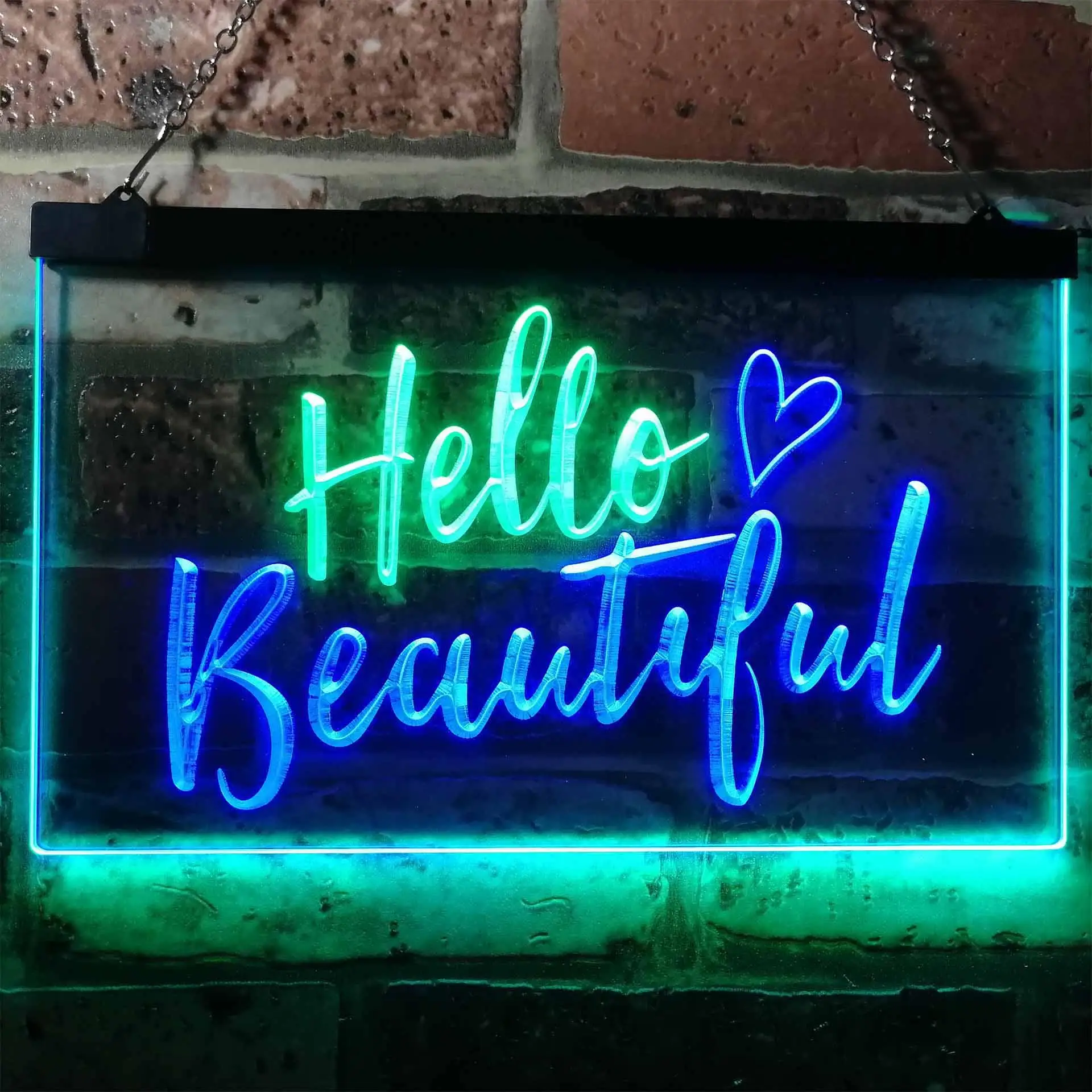 Hello Beautiful *love* Dual Color Led Neon Sign st6-i1177