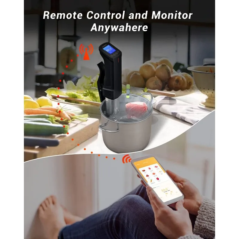 Inkbird WIFI Sous Vide Machine ISV-100W| 1000W Sous-Vide Cooker Immersion Circulator,14 Preset Recipes on APP,Thermal Immersion