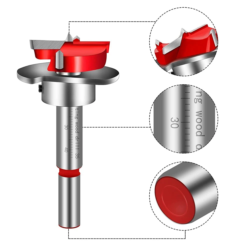 35mm Hinge Jig Drill Guide Sets Door Hinge Drill Hole Cutter Concealed Hinge Jig with Bit Positioner for Furniture Wood