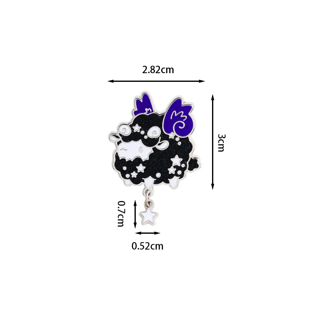 Niedliche geflügelte Fantasy-Tier-Emaille-Anstecknadel, Stern-Anhänger, Brosche, Katze, Pferd, Fuchs, Tiger, Elefant, Schmetterling, Reversnadel, Abzeichen, Schmuck, Geschenk – Detail 10