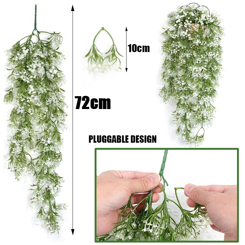 Small Gypsophila Artificial Flowers Vines Wall Hanging Garland for Wedding Party Home Room Decoration Fake Plants Flower - view 5