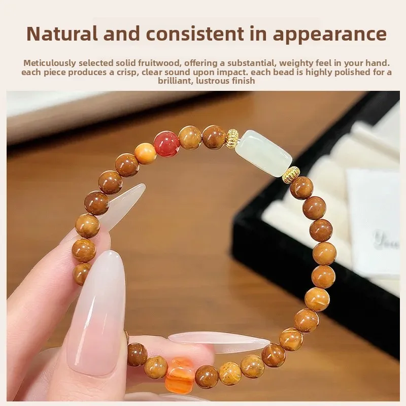 High Polish Bodhi Seed Bracelet Women Single Strand Buddhist Prayer Mala New Chinese Style Wrist Beads For Meditation Collecting