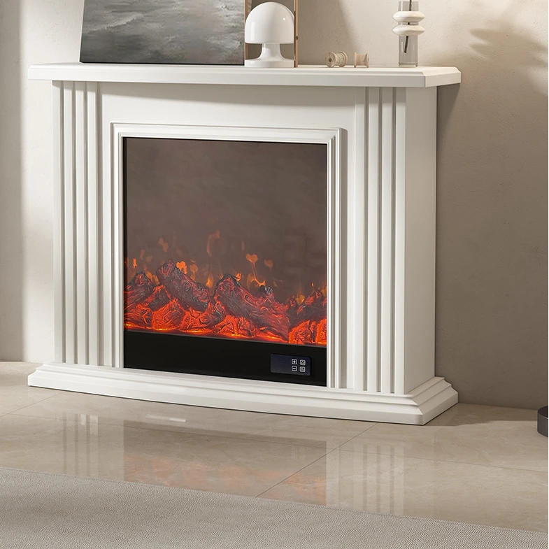 Italian simple 1.0m white fireplace decorative cabinet small electronic