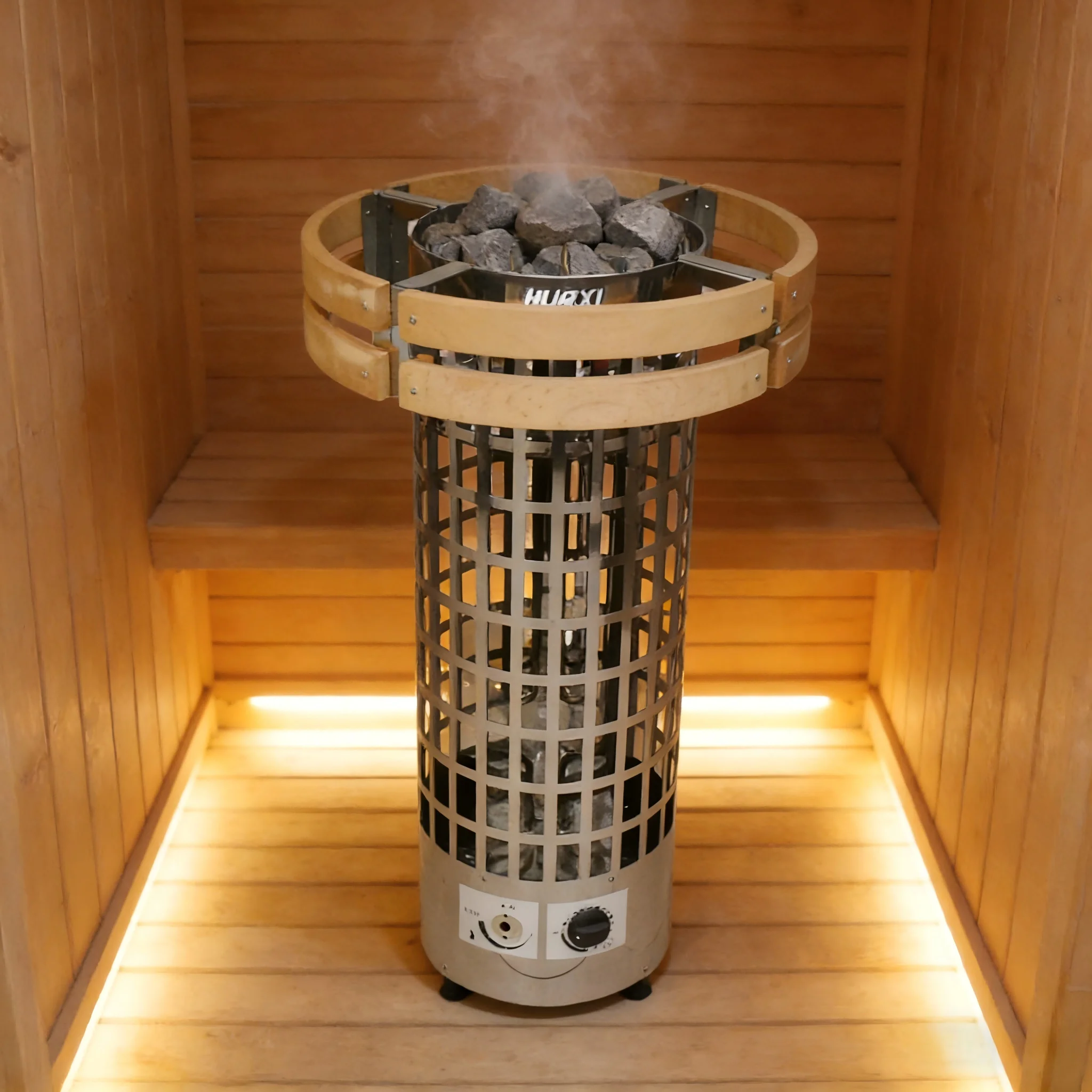 

Печь для сауны из нержавеющей стали с защитой от ожогов, сухим паром и внутренним управлением нагревом для спортзалов и саун