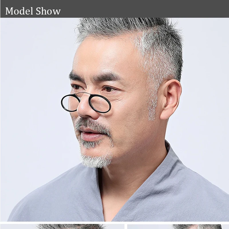 Clip Nase Mini Lesebrille Männer Frauen Leser Brille Korrektionsbrille ohne Koteletten Pince-nez 1.0 1.5 2.0 – Detail 1