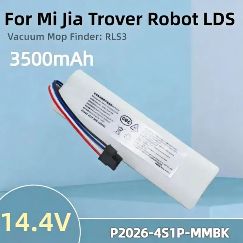 

14.4V 3500mAh Rechargeable Battery – P2026-4S1P-MMBK Model for Mi Jia Trover Robot LDS Finder RLS3 Vacuum Mop Cleaner