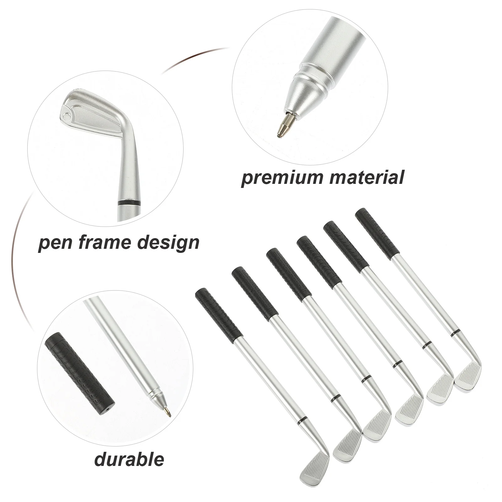 

6pcs Golfing Ballpoint Pen Simulation Club Design Desk Stationery Gift For Men Office Decor Novelty Pens Souvenirs