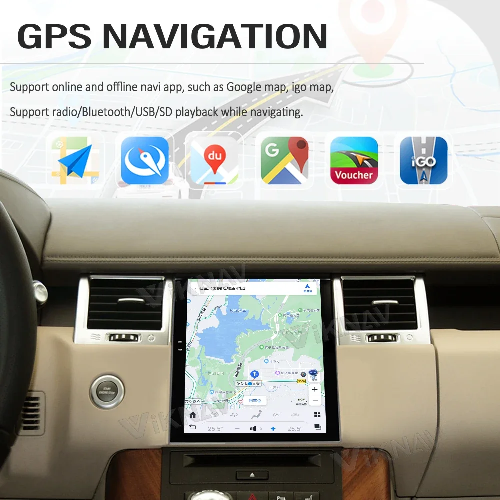 مشغل راديو السيارة 8G 128GB لسيارة رينج روفر سبورت L320 2009-2013 نظام ملاحة GPS للسيارة أندرويد 11 Carplay اللاسلكي