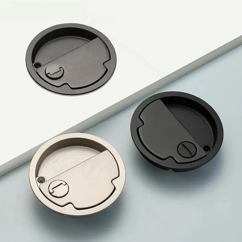 Minimalist Embedded Round Indoor Door Lock Hidden Handle for Bedroom Wooden Door Magnetic Silent Mechanism