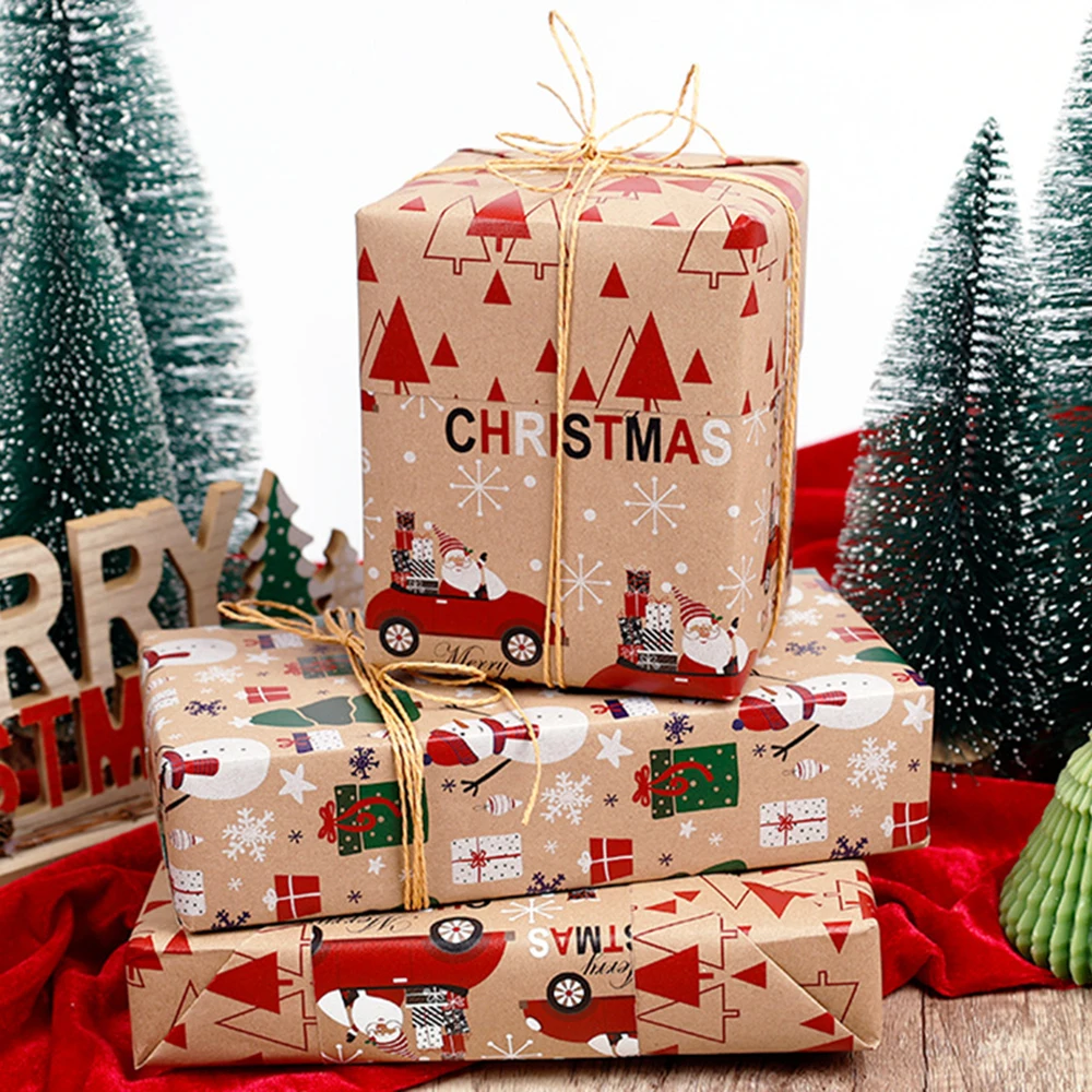 Christmas Gift Wrapping Paper Gift Wrapping Paper Christmas Trees Packaging Gift Paper Suitable for Birthdays and Festivals