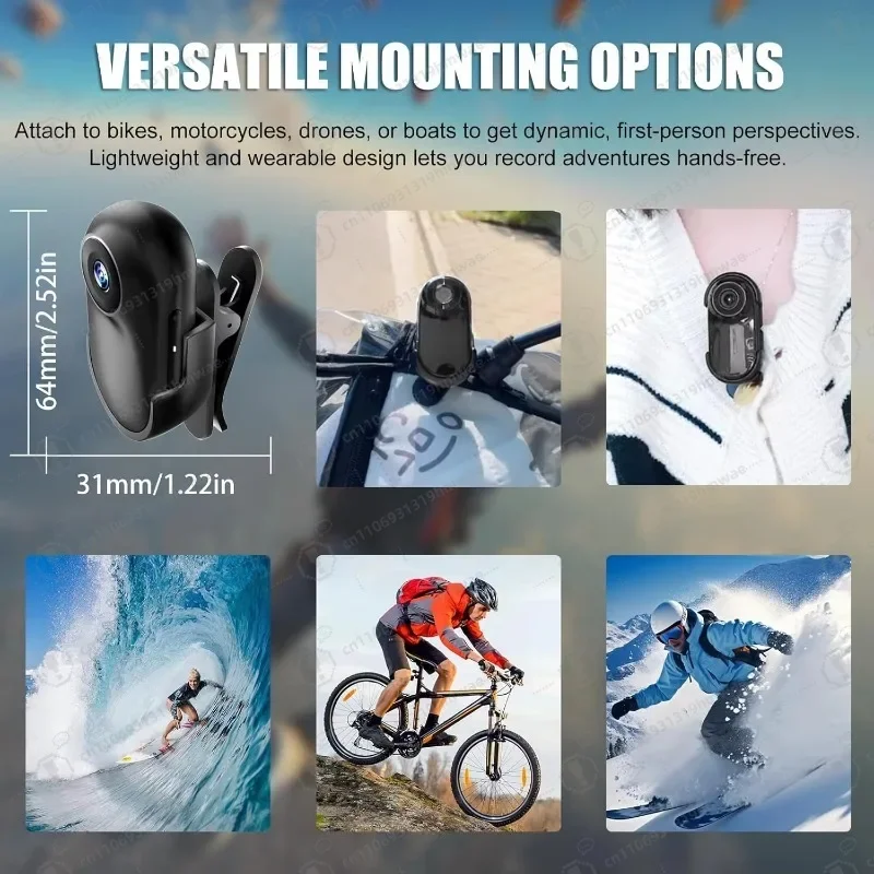 

180 minutes battery life Magnetic sports camera 1080p high definition 6-axis anti-shake, motorcycle blog shooting camera