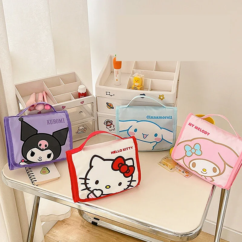 4 styles Sanrio Cinnamoroll Mymelody Kuromi Multilayers Kawaii Pencil Bag Aesthetic School Cases Stationery Holder Bag