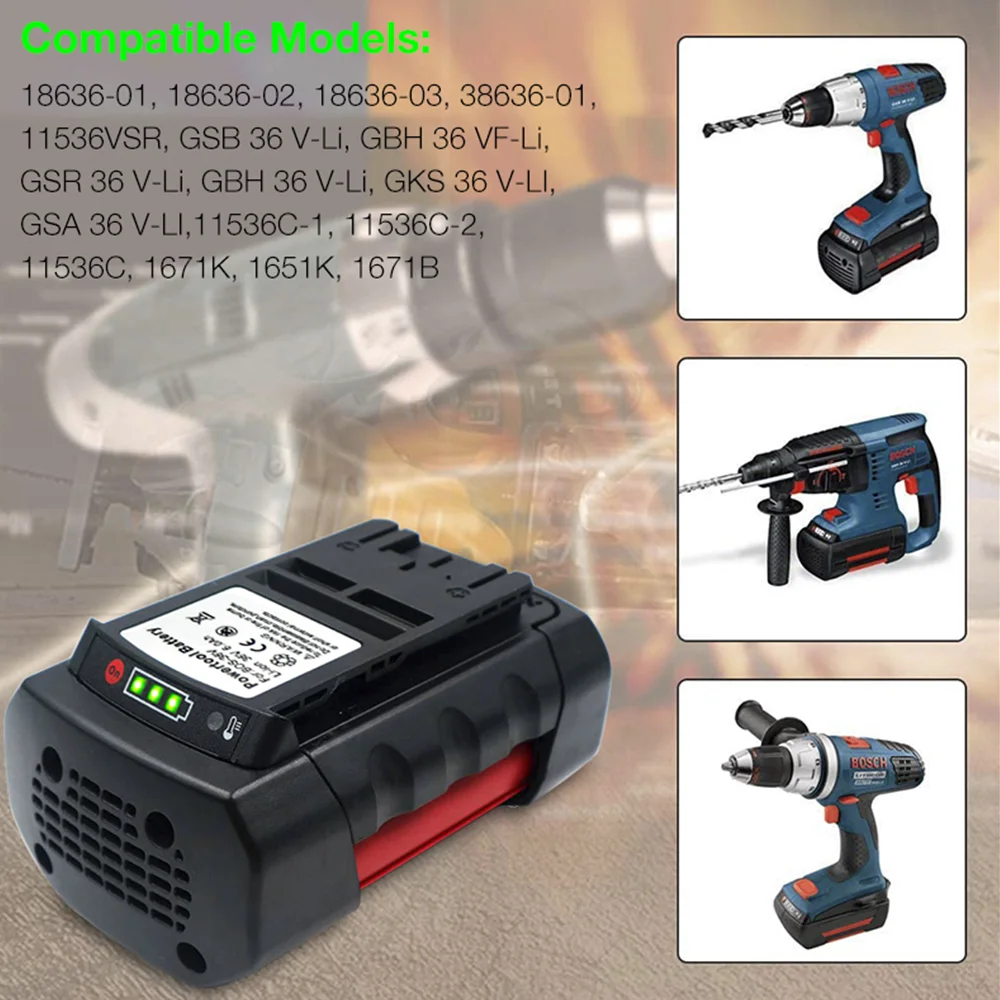 For Bosch 36V 8.0Ah 2607336003 2607336004 2607336107 2607336108 2607336173 BAT810 BAT836 BAT840 D-70771 36V Li-Ion Battery