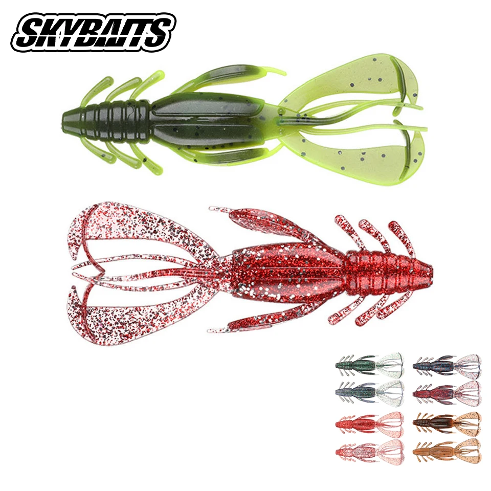 3Pcs 100Mm/10.5G Soft Lure Crazy Flapper Fishing Lures Shrimp Soft Silicone Baits Artificial Fishing Lures Bass Peche River Lake