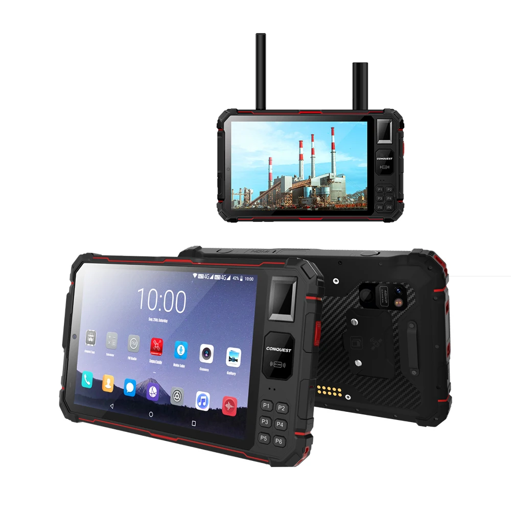 CONQUEST S22-5G Android 11 6GB+128GB and temp detection Fingerprint Rugged Tablet PC With Fingerprint Reader POC walkie talkie