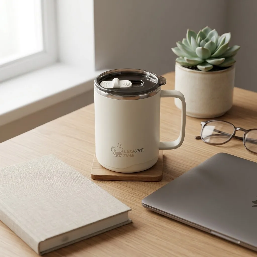 Thermal Coffee Mug with Handle 304 Stainless Steel Insulated Tumbler Leakproof Dual Drink Lid Office Travel Cup Water Bottle