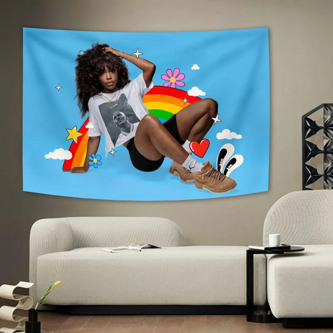 Famous Music Star SZAs Ctrl Singer Poster HD Tapestry Banner Flag Vintage Wall Art Picture Living Room Home Decor