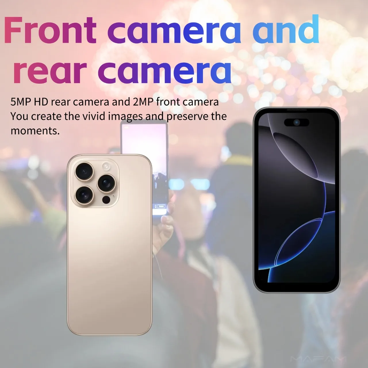 Android 8.1 OS 3G WCDMA Mini Smart Mobile Phone 3.75" Screen Dual SIM 1GB+16GB Two Camera WiFi Hotspot Pocket Size Google Play