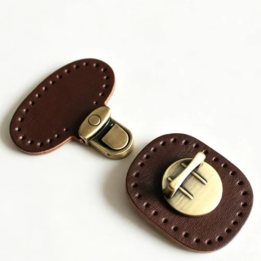 Real Leather Buckles for Bag Handwork DIY Replacement Bag Accessories Multi Color Cowhide Hasp Buckle Mortise Lock Belt Buckle