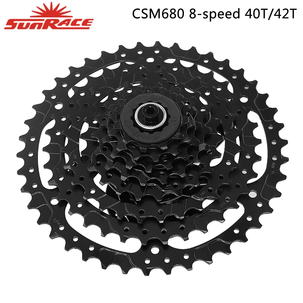 Sunrace csm680 8 velocidades mtb bicicleta cassete roda dentada 11-40t 11-42t prateado preto roda livre compatível para shimano sram