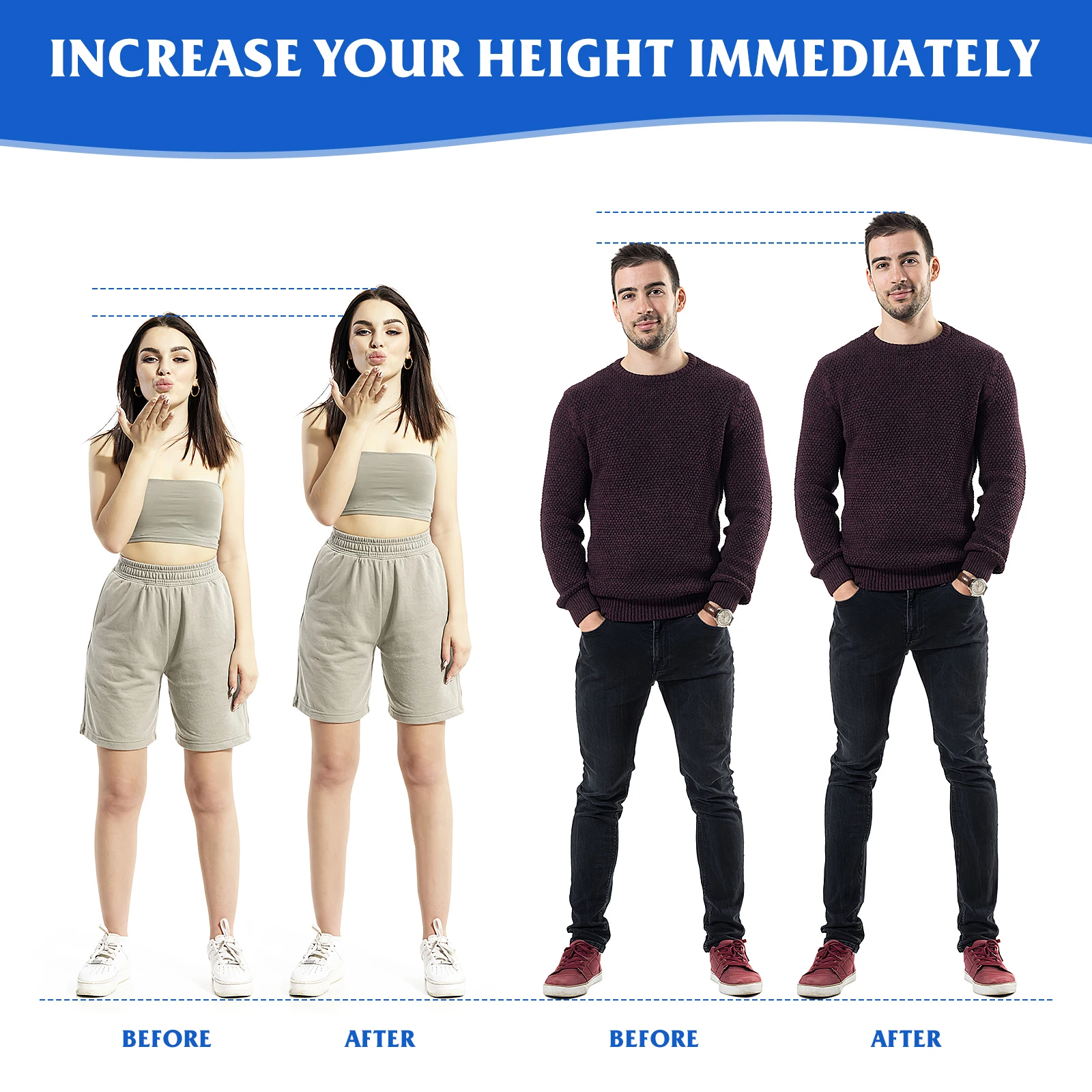 

1 Pair of Shoe Lifts Breathable Height Increase Shoe Pads Pig Skin Shoe Cushion for Women Men Size S (3.5cm)