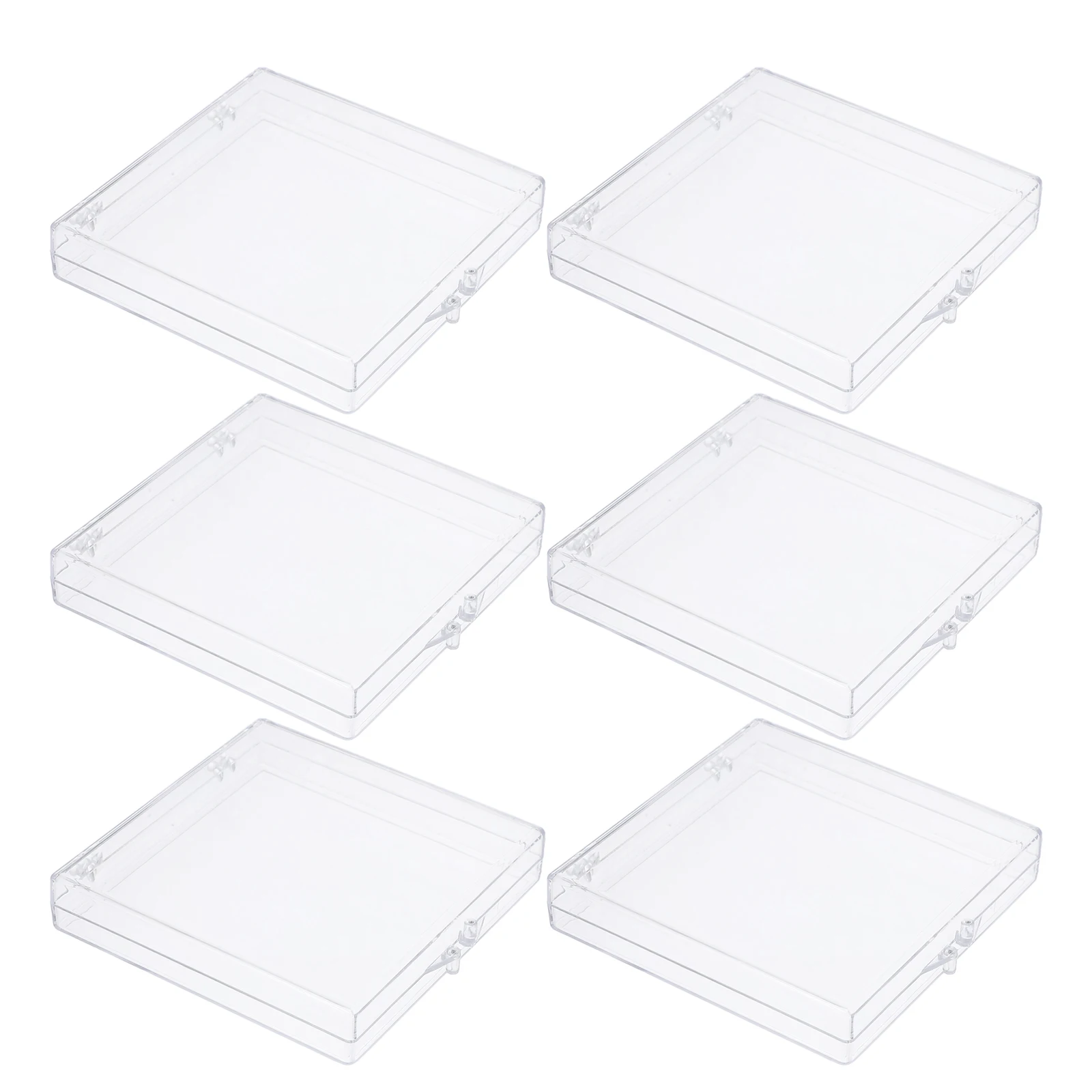 

6Pcs Clear Butterfly Specimen Storage Box Transparent Hinged Plastic Case Small Display Container for