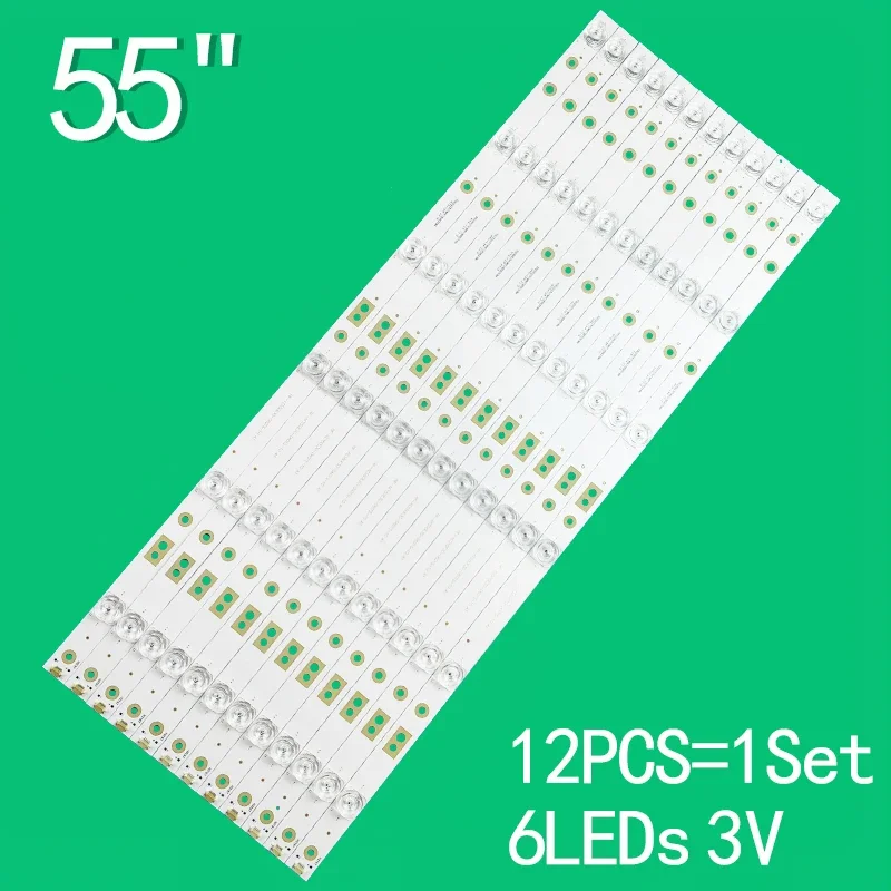 

12PCS LED Backlight Strip 6 lamp RF-AE550E30-0601S-10 A1 For LQ55AL88S81A2\A7 LQ55AL88S51 LQ55H71 T550QVR06.0 LSC550FN08