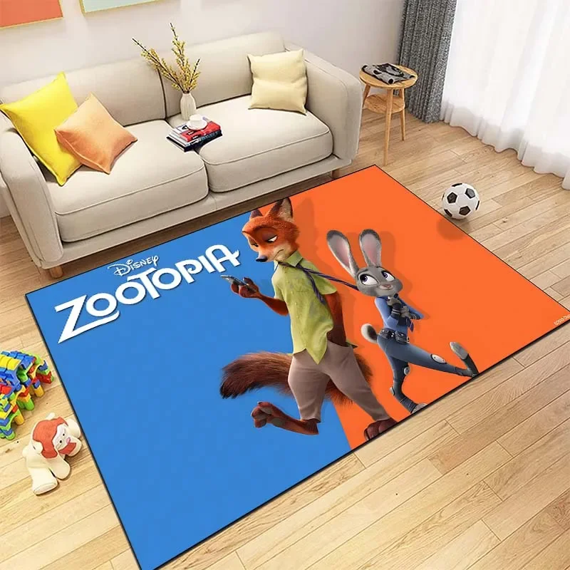 Disney Cartoon Zootopia Nick Judy Printed Living Room Bedroom Carpet Bedside Bathroom Floor Mat Area Rug Kid's Room Play Mat