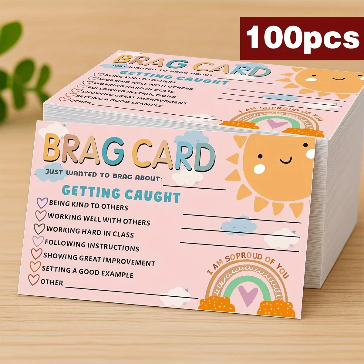 100pcs Colorful Positive Behavior Encouragement Postcards, Back To School Supplies, Inspirational Teacher Gifts
