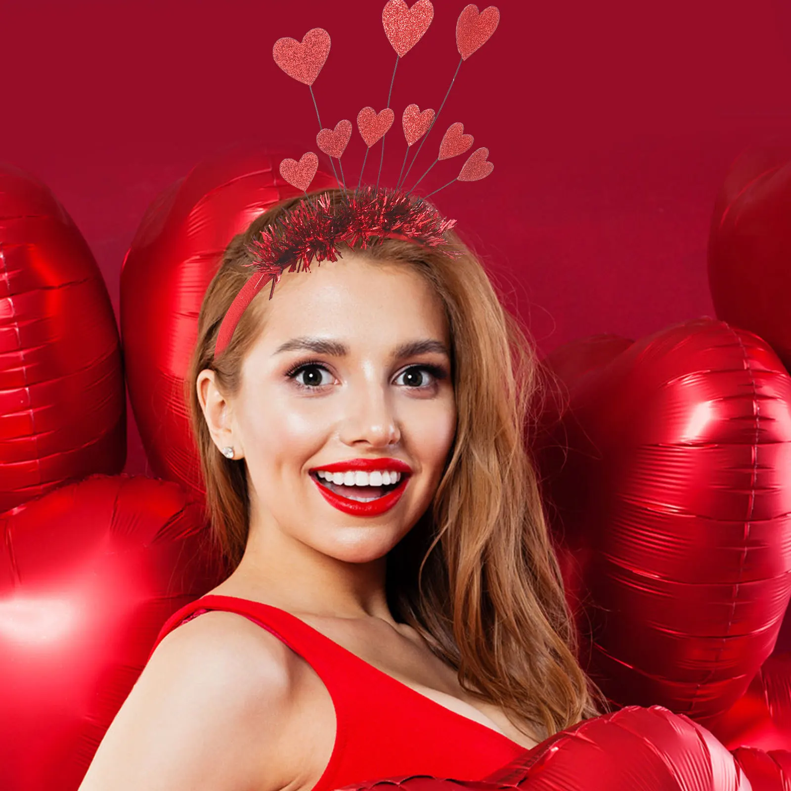 

3 шт., повязка на голову в форме сердца на день Святого Валентина, блестящие аксессуары для волос с блестками, украшения для вечеринки, повязки на голову на день Святого Валентина для девочек