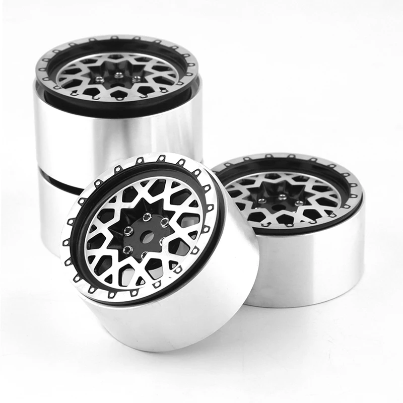 4PCS Metal Beadlock 2.2 Wheel Hub Wheel Rim For 1/10 RC Crawler Car Axial SCX10 Wraith Capra RR10 Traxxas TRX-4 D90