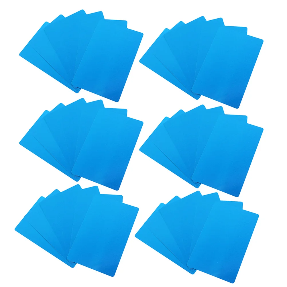 100 Uds. Tarjeta de visita de Metal en blanco, espacios en blanco de aleación de aluminio, tarjetas de nombre grabadas DIY, tarjeta de visita de Metal de superficie lisa