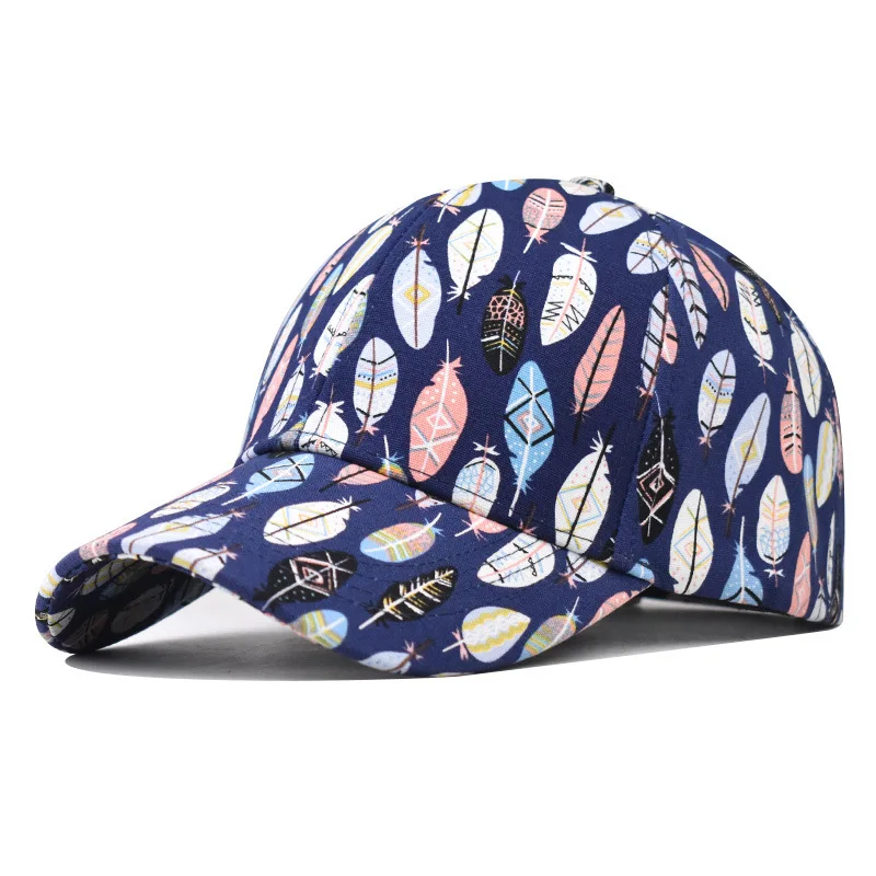 

Pure Cotton Leaf Pattern Baseball Cap Outdoor Versatile Personalized Printed Trucker Cap
